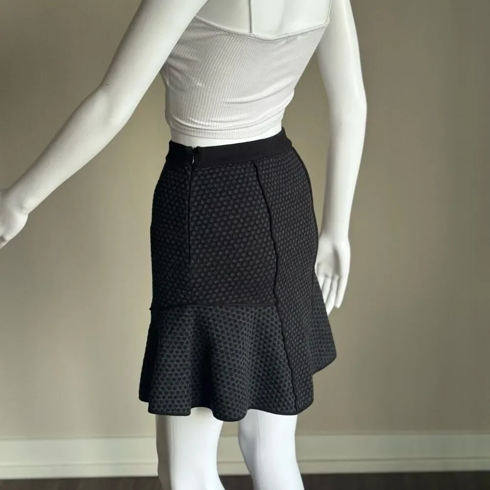 Sandro Paris Jacquard Ruffle Textured Skirt Size 1